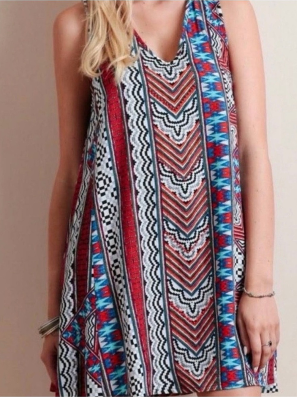 MINKPINK Multicolor Aztec Print Sandals - Black, Red, Blue, White